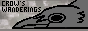 site button showing a grey pixel crow lying on a lighter grey background. the black text reads: crow's wanderings.